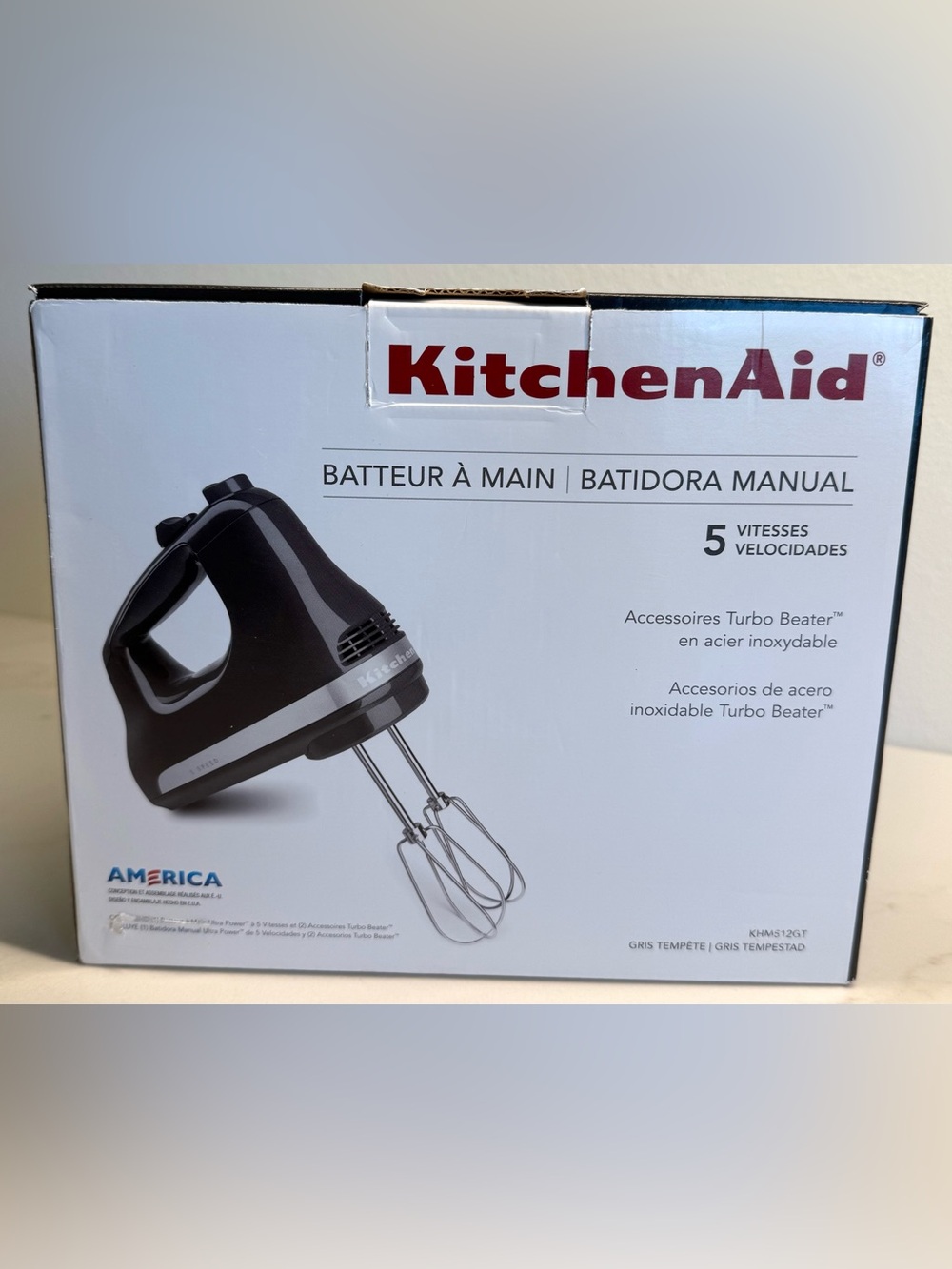 KitchenAid 5-Speed Ultra Power Hand Mixer KHM512GT Tempest Gray NIB - Picture 8 of 8